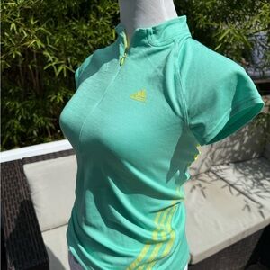 Adidas Women's *Sample* Mint Green and Yellow Active Top